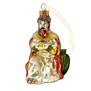 Wise Man Glass Ornament Ashland Christmas Holiday Nativity 3.75" Glitter Wisemen